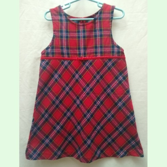 Sonoma Red Plaid Jumper Dress M 5 - Picture 1 of 4